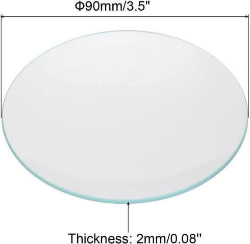 PATIKIL 90mm/3.5"Diameter Watch Glass, 4Pack High Transparent Smooth Edges Chamfered Arc Cover Lids for Beakers&Flasks, Evaporation Dish, Laboratory Supplies