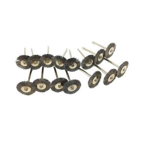 15 Pcs T Shape Stainless Steel Wire Brushes, 1/8'' Mandrel Polishing Wheel for Dremel Rotary Tool