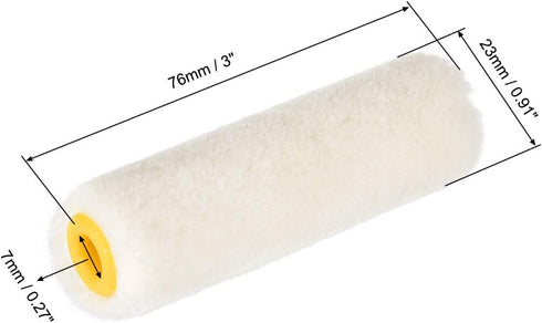 uxcell Paint Roller Cover, 3 Inch Mini Wool Brush for Household Wall Painting Treatment, 12pcs