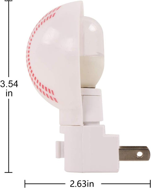 Omeet 2 Pack Warm White - Upgraded Version LED Plug-in Night Light for Kids - Baseball Shaped Lamp Take Good Care