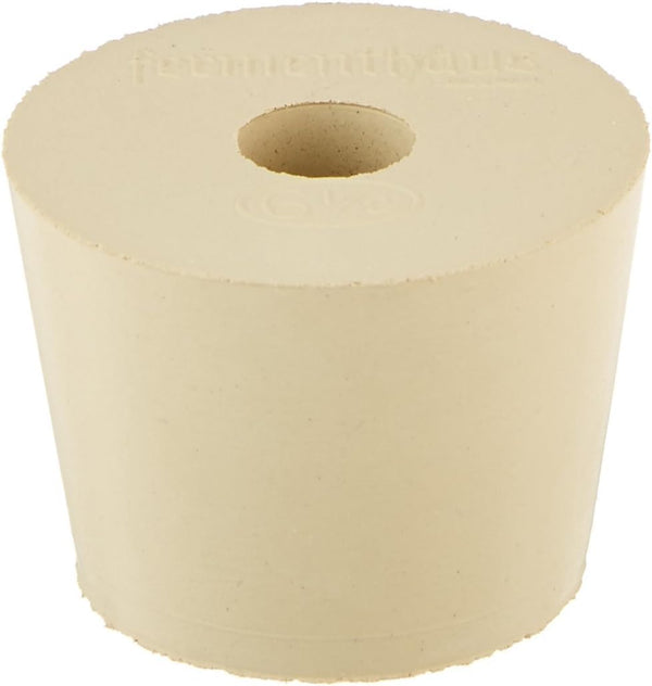 1 X Drilled Rubber Stopper #6.5, Set of 3