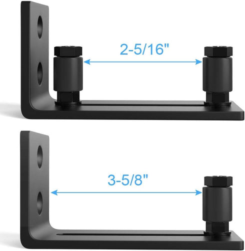 ZEKOO Barn Door Floor Guide - Flush Design Bottom Flat Floor Guide, Adjustable Wall Mount Stay Roller Black Barn Door