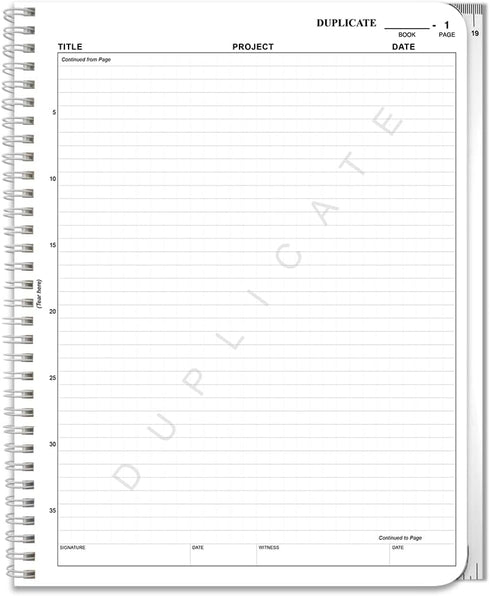 BookFactory Carbonless Lab Notebook, Scientific Grid Format, Contains Carbon Copies, 8.5" x 11", 25 Sets of Pages, 50