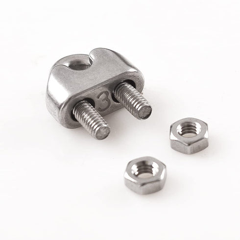 1/8 Inch M3 Wire Rope Cable Clip Clamp, 304 Stainless Steel U Bolt Saddle Fastener, 22 Packs