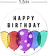 Modern Vibrant Watercolor Birthday Stickers, 6 Bright Balloons Designs, 500 Colorful Celebration Labels