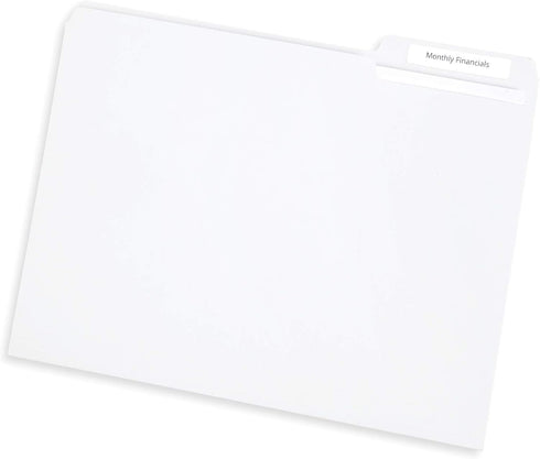Blue Summit Supplies 100 White File Folders, 1/3 Cut Tab, Letter Size, Great for Organizing, 100 Pack