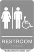 Headline Sign 5222 ADA Wheelchair Accessible Restroom Sign, 6 x 9 Inches, Light Gray/White, Made in USA