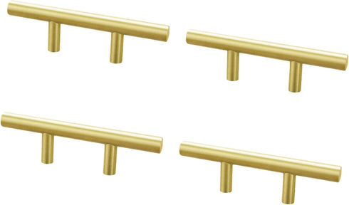SANCHAKOU Gold Cabinet Knobs 4 Pack Wardrobe Bedside Table Handle Shoe Cabinet Gold
