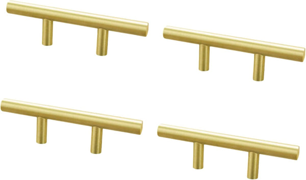 SANCHAKOU Gold Cabinet Knobs 4 Pack Wardrobe Bedside Table Handle Shoe Cabinet Gold