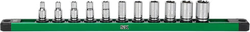 SK Tools USA 1/4" Drive, 11 Piece Standard Chrome Socket Set, 6 Point SAE