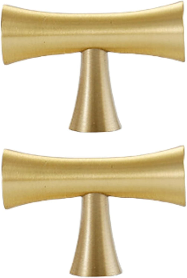 SANCHAKOU Dresser Handles 2 Pack Chinese Brass Two Hole Bedside Cabinet Shoe Cabinet