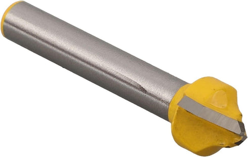 Shophubio 6mm 108 135 Shank V-Shaped Router Bit for Woodworking with Degree and Degree Flat Head Chamfer, Carbide