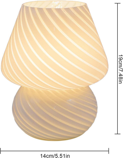 Dimmable BestAlice Mushroom Lamp, Glass Mushroom Night Light USB Rechargeable Remote Control Three Colors Small Bedside
