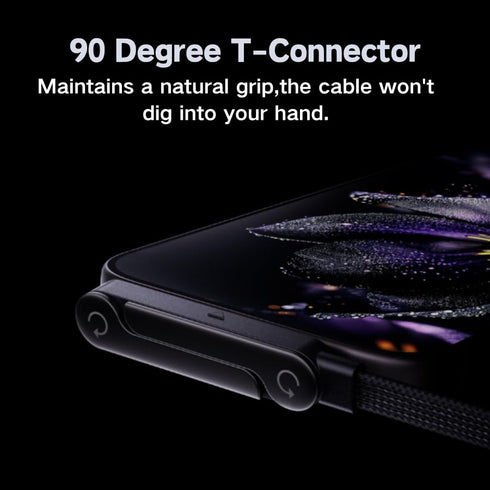 2 1 240W 2026 Sideways Phone Charger, in Invisible Holder Charger Cable, Braided Fast Charge Cable with Built-in Phone