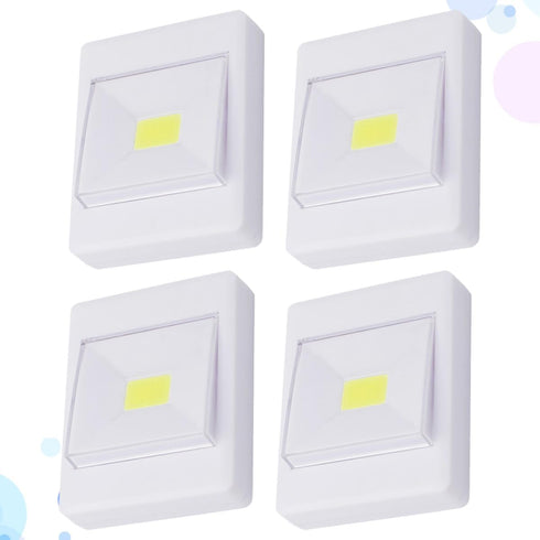 4pcs Closet, Mipcase Cob Battery Operated LED Cabinet Lights, Emergency White Wall-Mounted Under Cabinet Lighting