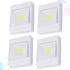 4pcs Closet, Mipcase Cob Battery Operated LED Cabinet Lights, Emergency White Wall-Mounted Under Cabinet Lighting