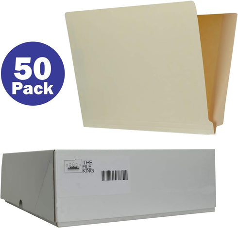 The File King Full Side Tab Manila File Folder with Two Fasteners, Letter Size, Box of 50, USA Made