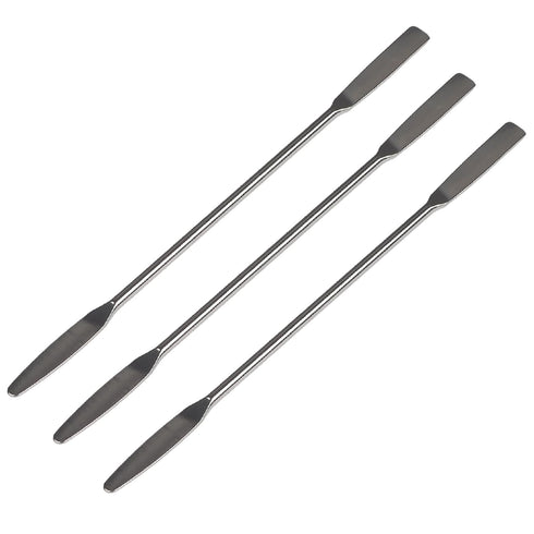 HLGHLG 3-Pack Stainless Steel Micro Spatula, Double-Ended Lab Spatula with Tapered & Flat