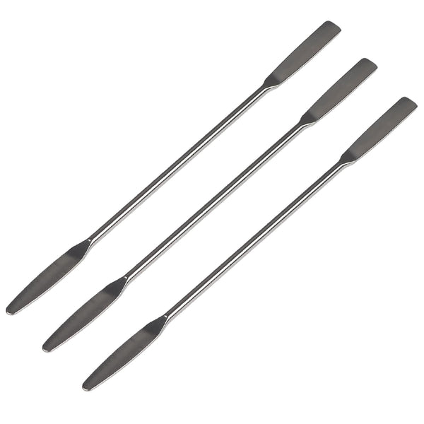 HLGHLG 3-Pack Stainless Steel Micro Spatula, Double-Ended Lab Spatula with Tapered & Flat