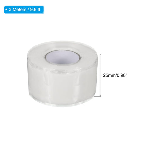 PATIKIL Self-Fusing Silicone Tape 1" x 10', 2 Pack Waterproof Hose Repair Tape Soft Strip for Plumbing Stop Leak Seal Tape Water Pipe, White