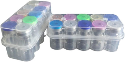 10 Pcs 10ml Glass Bottles, Sterile Transparent Vials, Lab Sample Vials with Flip Off Cap