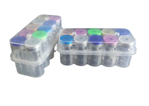 20 Pcs 10ml Glass Bottles, Sterile Vials with Self Healing Injection Port and Flip Off Aluminum Cap