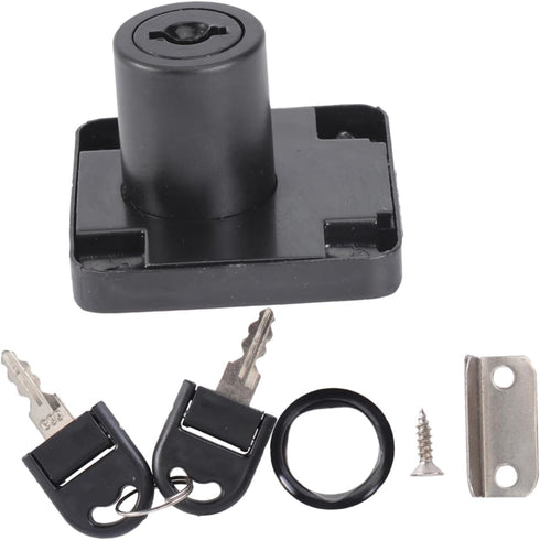 3pcs DOITOOL Office Files Cabinet Lock Zinc Alloy Lock Keys Diameter Easy to Install for Office Cabinets Bedside Black