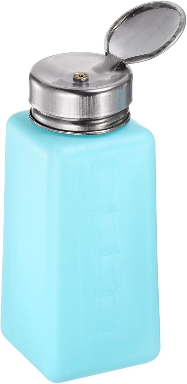 Solvent Alcohol Dispenser 250ml(8.5oz) Push Down Liquid Dispenser Pump with Stainless Steel Lid for Acetone Cleanser