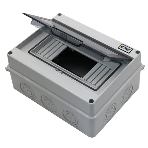 Distribution Protection Box with DIN Rail, IP65 ABS Transparent Cover, 8 Way Power MCB Distribution Box for Indoor