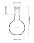 250ml 24/40 250mL QWORK Glass Single Neck Flat Bottom Boiling Flask, with Standard Joint, Heavy Wall Distillation
