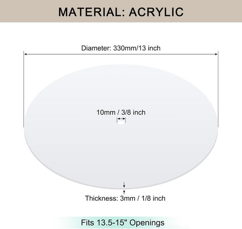 13" 3/8" 13.5-15" Round Lampshade Diffuser, Diameter with Center Hole Diffuser Lamp Shade for Drum Style Lampshades