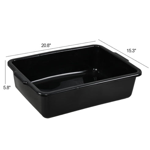 Leendines 24 Commercial Set 4 Liters Plastic Meat Tub Bus Box, Black Bus Bin/Bus Totes
