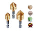 Countersink Drill Bit Set, 3 Pcs 1/4'' Hex Shank High Carbon Steel 5 Flute Countersink Tool Sets