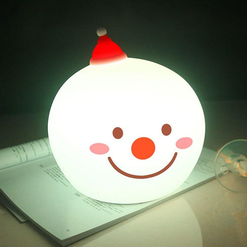 TTBDDDYH Samll 7-Color LED Night Lamp for Kids Room - Bedside Lamp, Cute Snowman Soft Silicone Baby Nursery Night Lamp