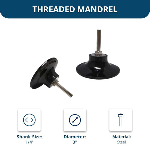 3 Inch 1/4 Inch 1 Benchmark Abrasives Sanding Discs Pad Holder Quick Change Mandrel with Shank Die Grinder & Drill