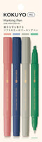 Kokuyo Me Dual Tip Highlighters Set, 4 Pack, Deep Nature Color, Aesthetic Fine & Chisel Tip Bible Highlighters