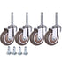 2 Inch Rubber Caster Wheel Set of 4 with 5/16" x 1-1/2" Stem for Furniture Crib Trolley Dining Car