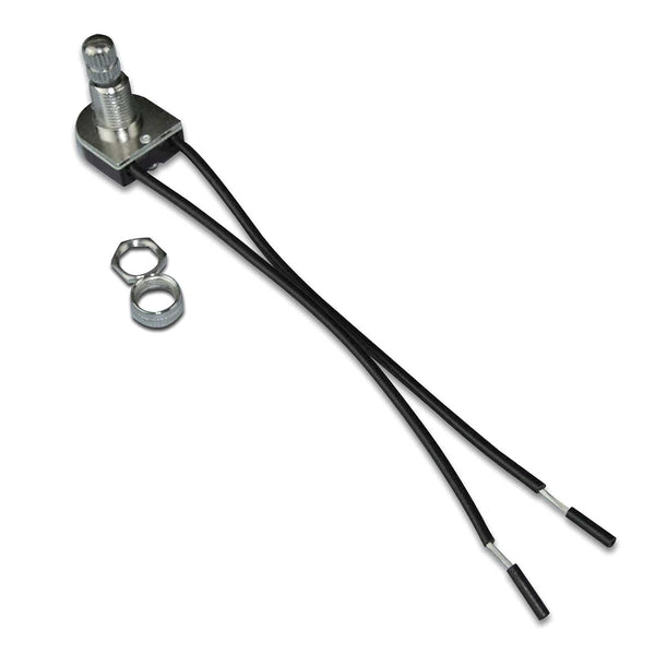 Zing Ear Rotary Switch ZE-106M - 125VAC/6A, 250VAC/3A, 125VL/6A, Two Wire Replacement for Canopy Lights, Brass Knob