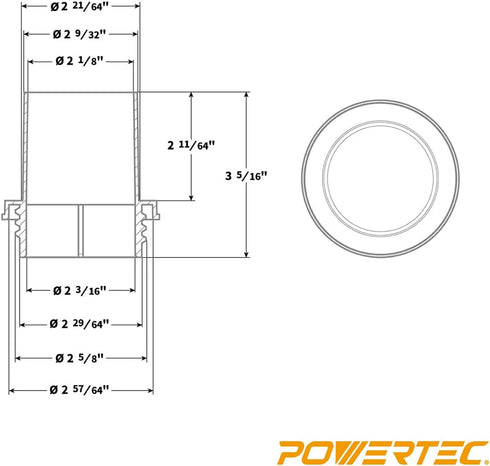 POWERTEC 70191 Quick Coupler for 2-1/2” Hose – Left-Hand Threaded Adapter, 2-1/4 x 2-1/2"