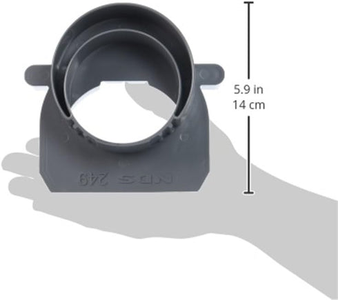 NDS 249 Spee-D Channel Drain Offset End Outlet, Connects to 3 in. Drain Pipe, Adjustable, Gray