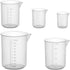 stonylab Plastic Beaker Set, Clear Graduated Beaker with Pouring Spout, 5 Sizes, Combo Pack
