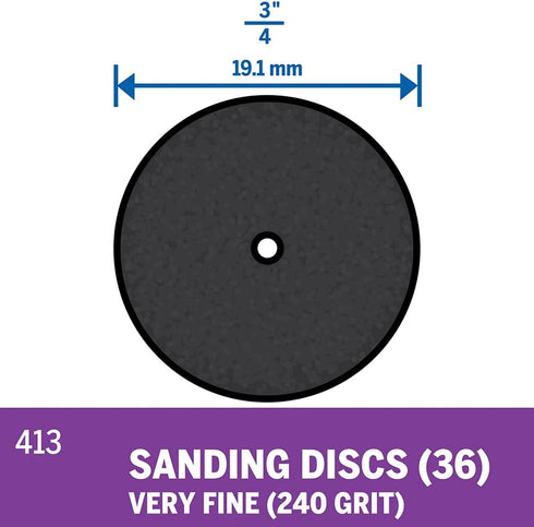 Dremel 240 Grit Sanding Discs for Rotary Tools, 36-Pieces (413)