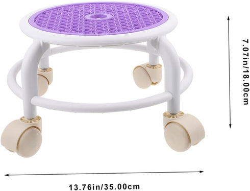 Happyyami Salon Equipment Rolling Chair Small Casters Low Height Stool for Office Foot Rest Under Desk Foot Stool