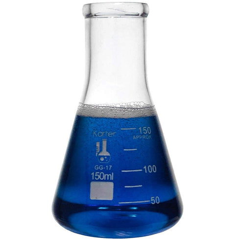 Glass Erlenmeyer Flask Set, 3 Sizes, 50, 150 and 250ml, Karter Scientific