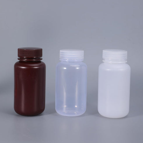 8.4 oz Wide Mouth Lab Reagent Bottle, Laboratory Grade Chemical Container, Sealed Leak-proof Clear PP Bottle, 2 Pcs