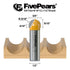 1/2 inch 5/8 inch 9/16 Fivepears Core Box Router Bit with Shank Cutting Diameter Cutting Length for DIY Woodwork
