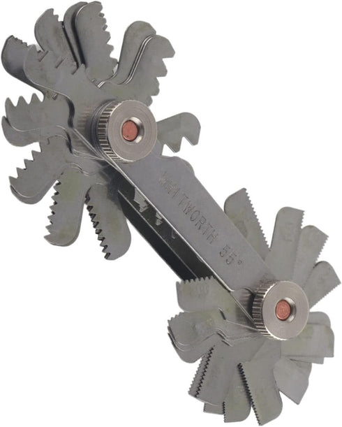 52Pcs Metric & Imperial Thread Pitch Gauge: Adjustable Stainless Steel Measuring Tool for Industrial Use