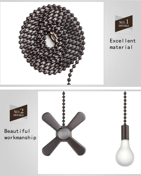 6Pcs 12 3 36 inches 3 Set) Ceiling Fan Pull Chain, Including Beaded Ball Fan Pull Chain Pendant, Extra Pcs Pull Loop