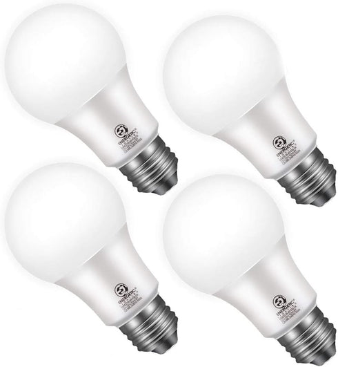 Energetic 4-Pack Dusk to Dawn LED Outdoor Light Bulb, 60 Watt Equivalent (6W), 800LM, Warm White 3000K, E26 Base