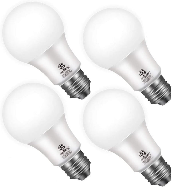 Energetic 4-Pack Dusk to Dawn LED Outdoor Light Bulb, 60 Watt Equivalent (6W), 800LM, Warm White 3000K, E26 Base
